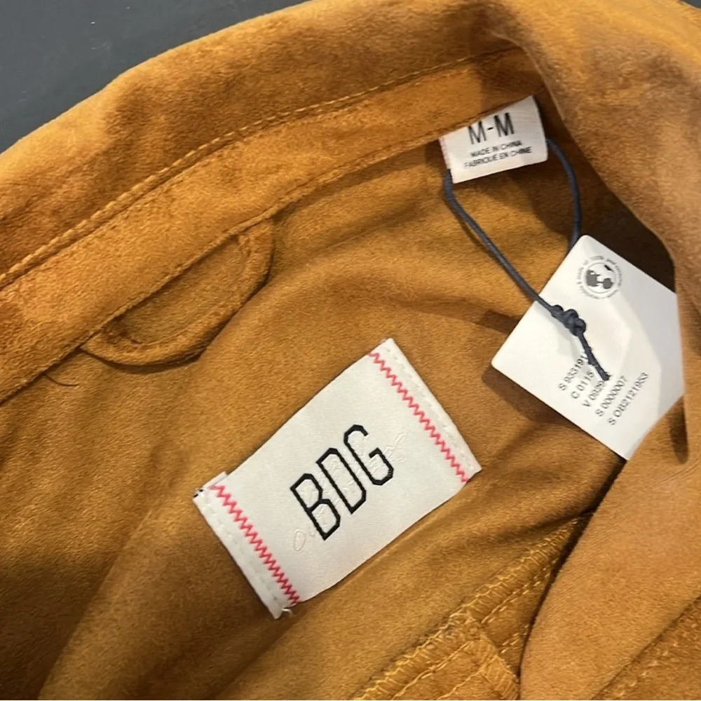 BDG Brown Suede Fringe Leather Jacket - Picture 6 of 9